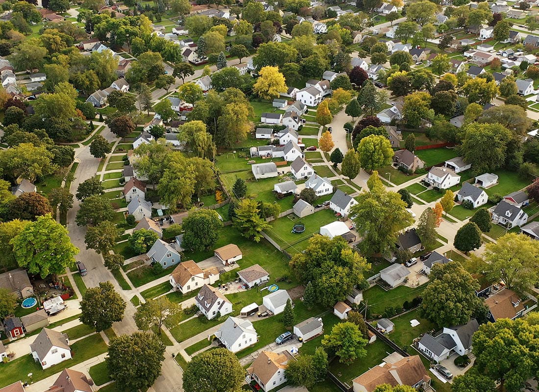 Wentzville, MO - Aerial View of Residential Homes With Trees